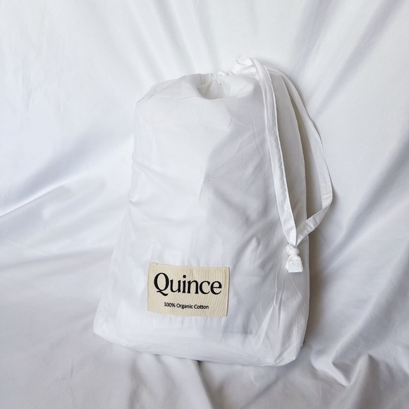 Quince White Queen Size Sheet Set Organic Percale Cotton - Picture 2 of 3